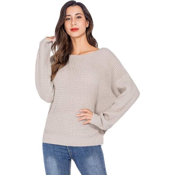 Criss Cross Back Loose Knitted Pullover Sweater XL - Picture 3 of 5